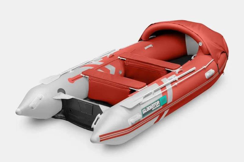 Надувная лодка GLADIATOR E350 PRO красно-белый 