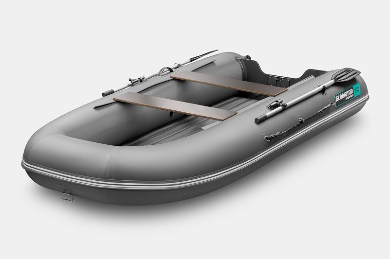 Надувная лодка GLADIATOR E380 S темно-серый 