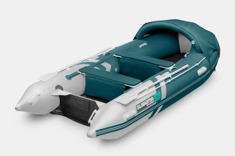 Надувная лодка GLADIATOR E380 PRO морской зелено-белый 